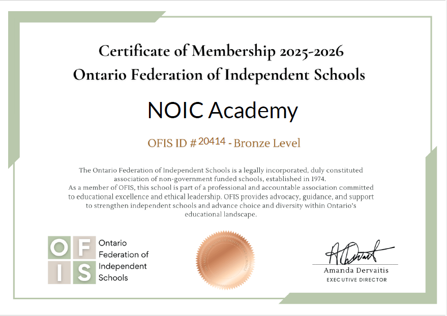 NOIC Academy Receives Official Certificate of Excellence